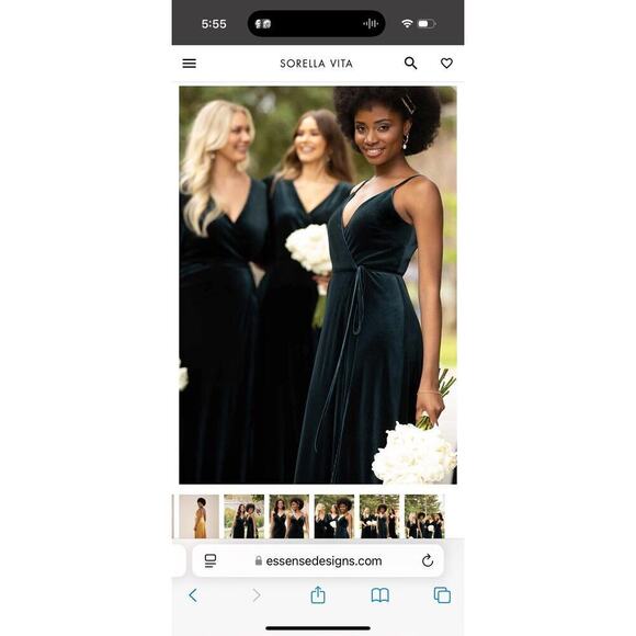 Sorella Vita Black Velvet Wrap Floor Length Formal Gown Bridesmaids Dress 10 - Picture 10 of 10